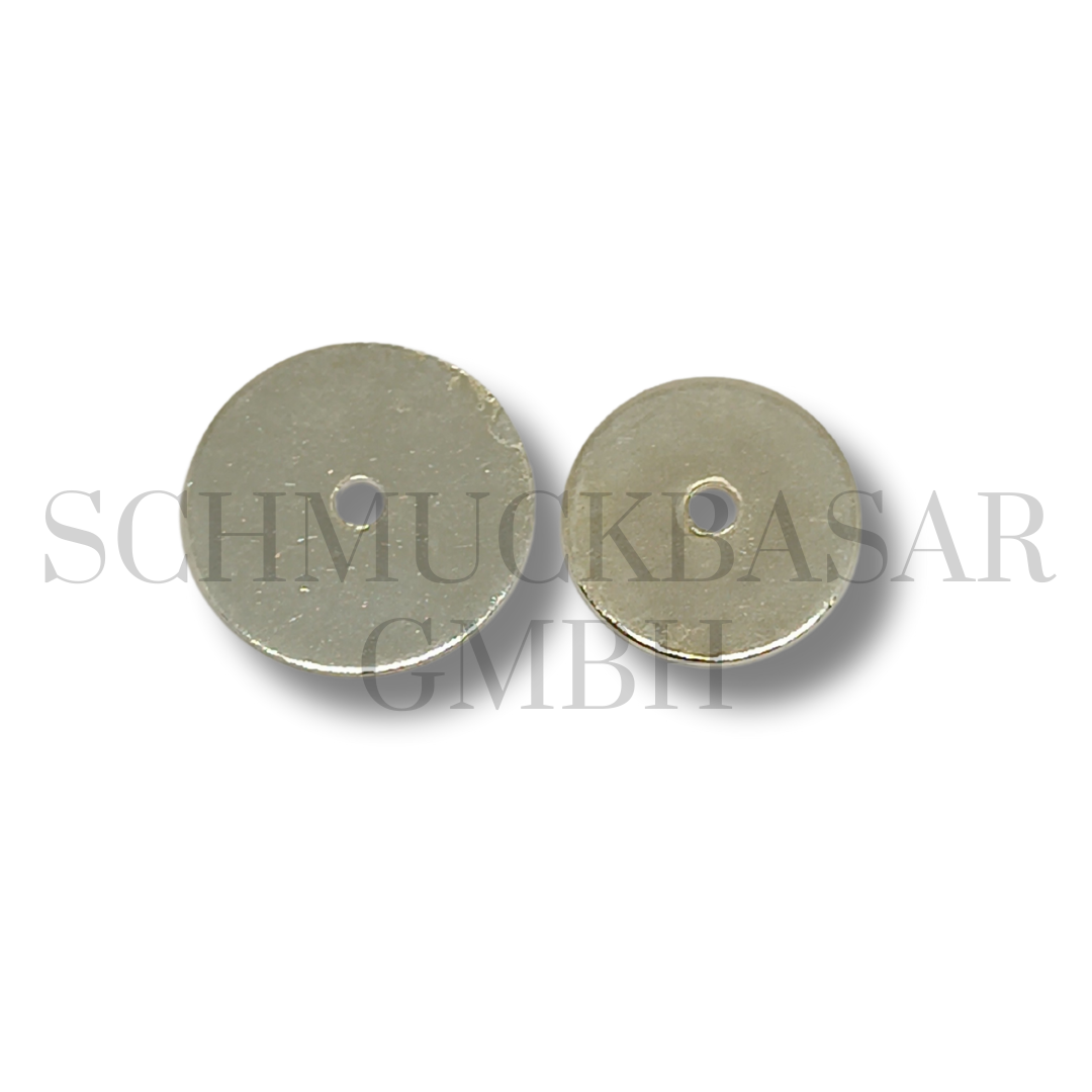 Plain Round Flat Centre Hole - Silver