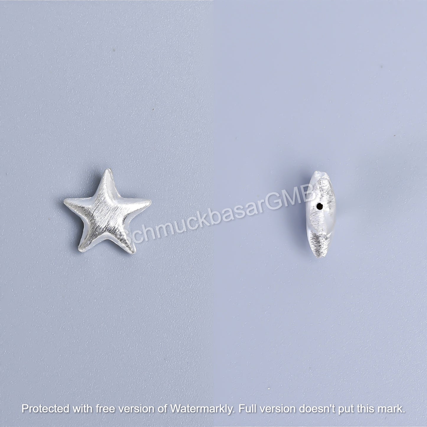 Matte Star Beads - Silver
