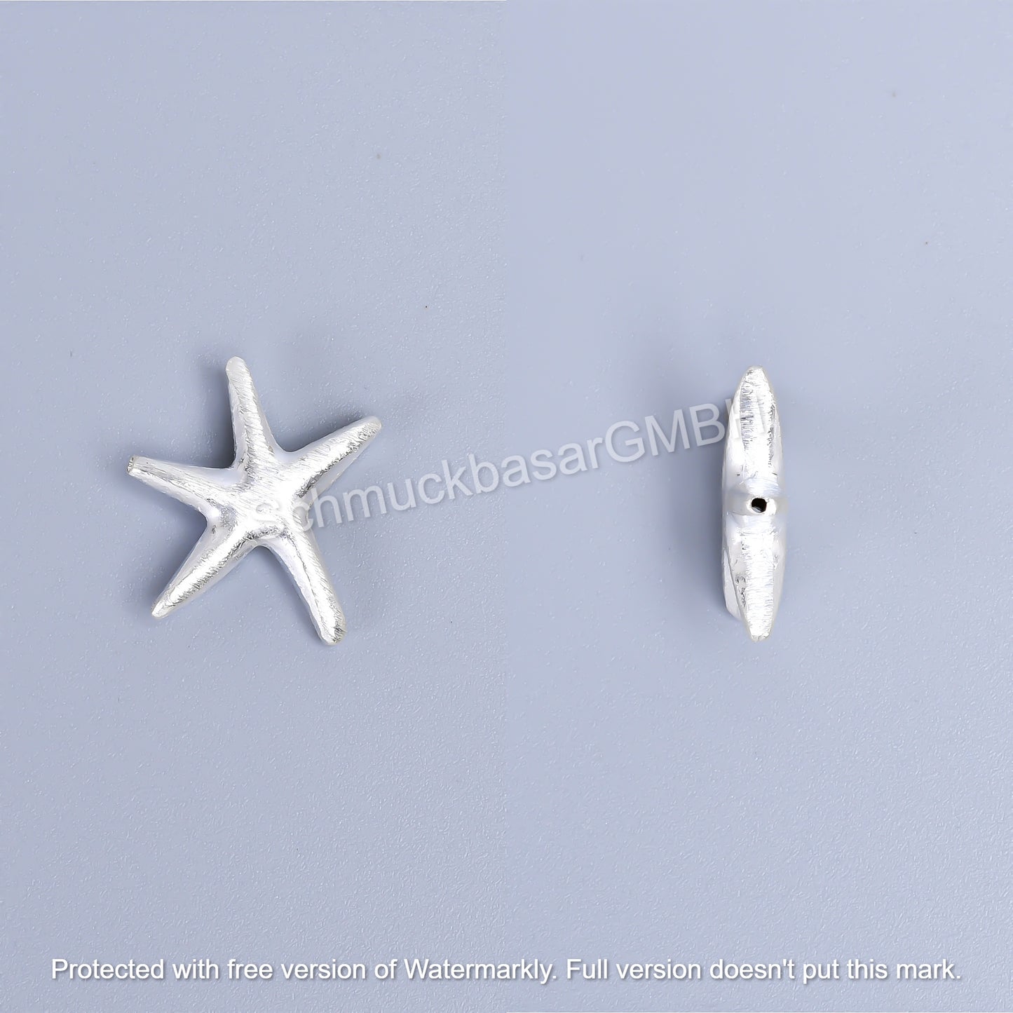 Matte Starfish Beads - Silver