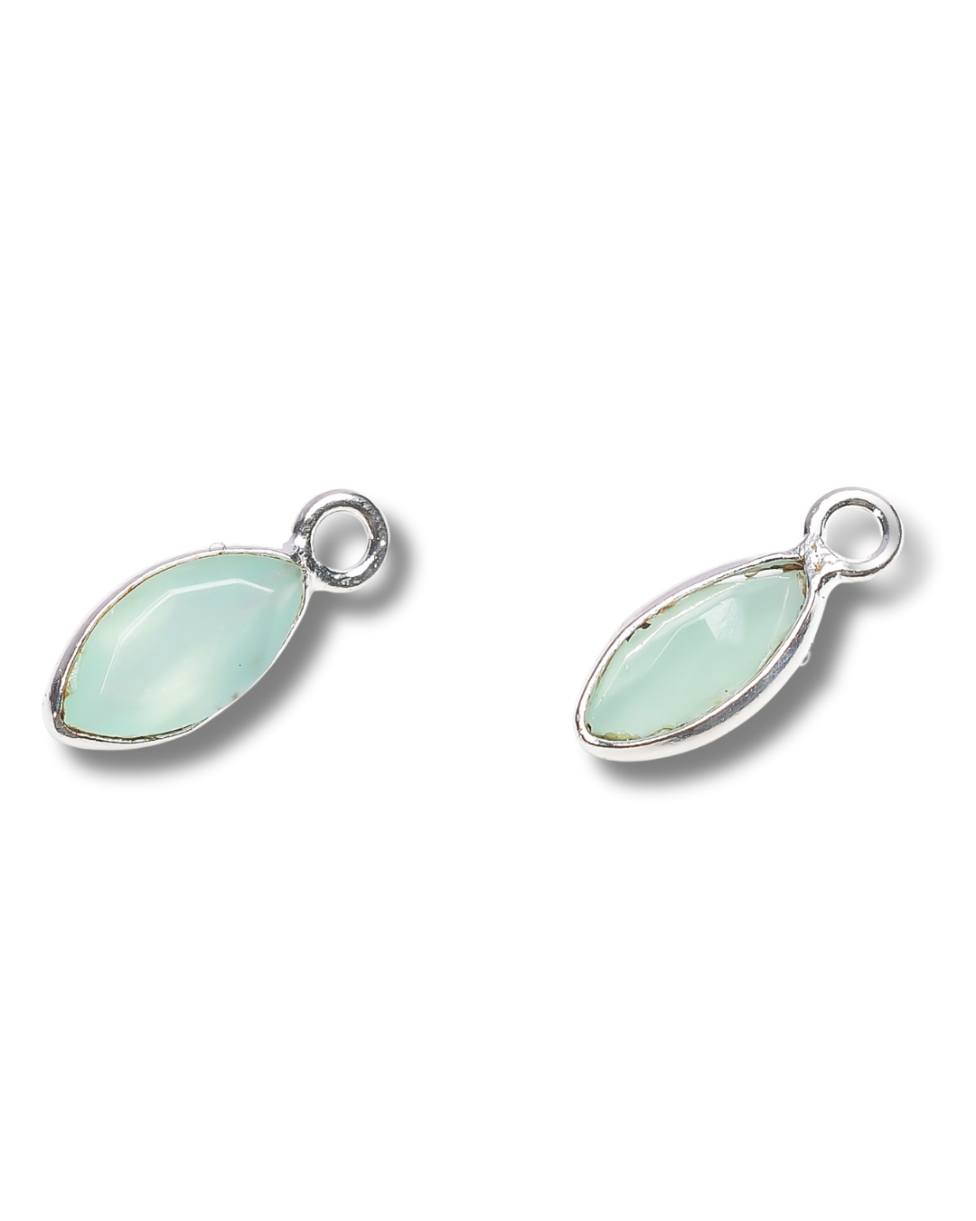 4x 8 MM AQUA CHALCEDONY BEZEL CONNECTOR