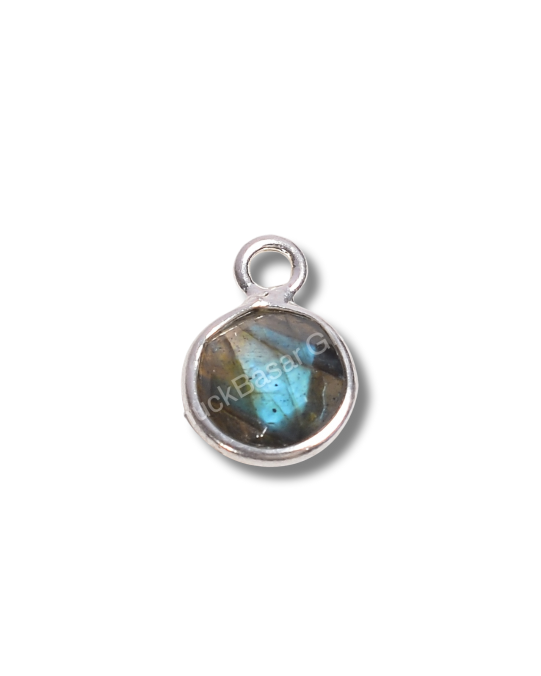 6 MM LABRADORITE BEZEL CONNECTOR