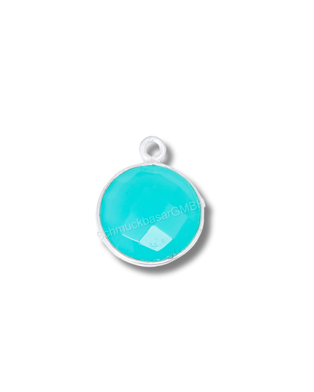 12 MM AQUA CHALCEDONY BEZEL CONNECTOR