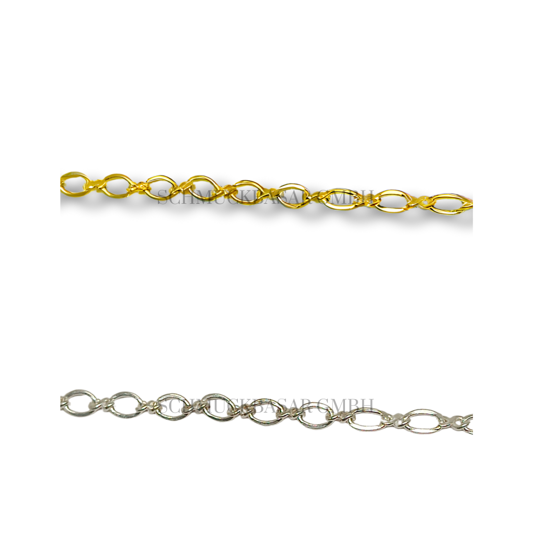 SILVER OVAL TRACE CHAIN ROLL