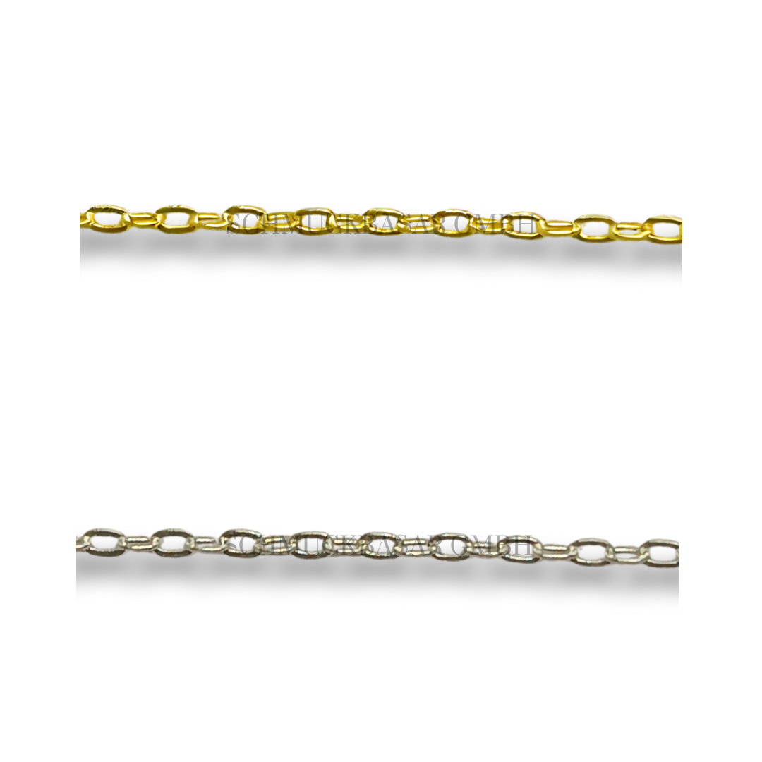 SILVER OVAL TRACE CHAIN ROLL