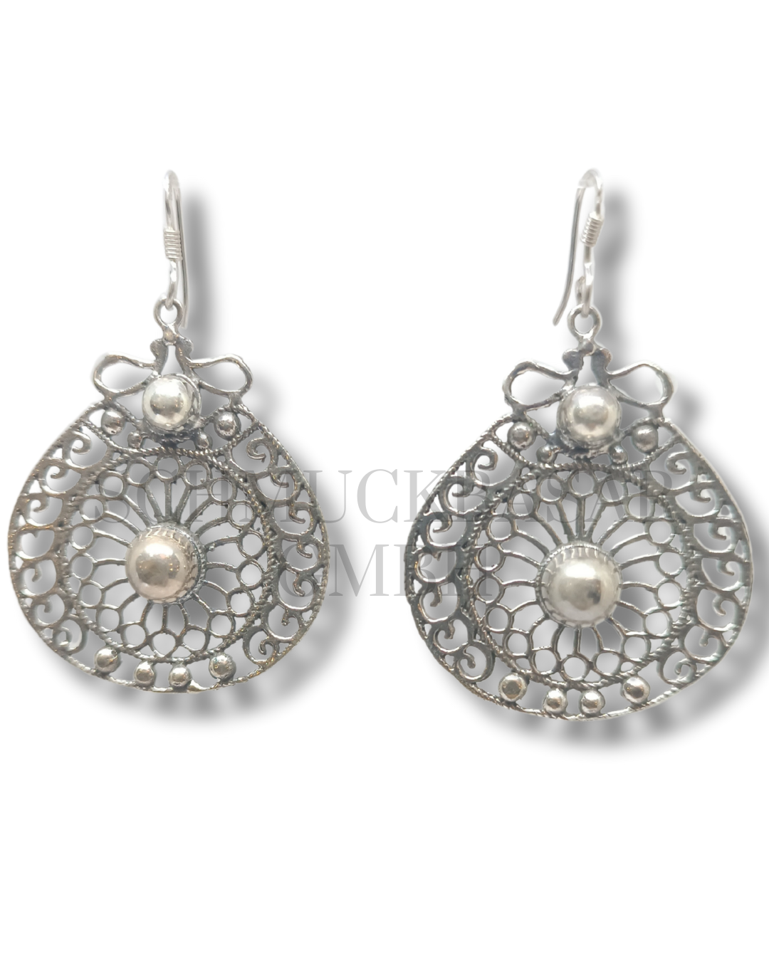 SILVER OXIDISED EARRINGS