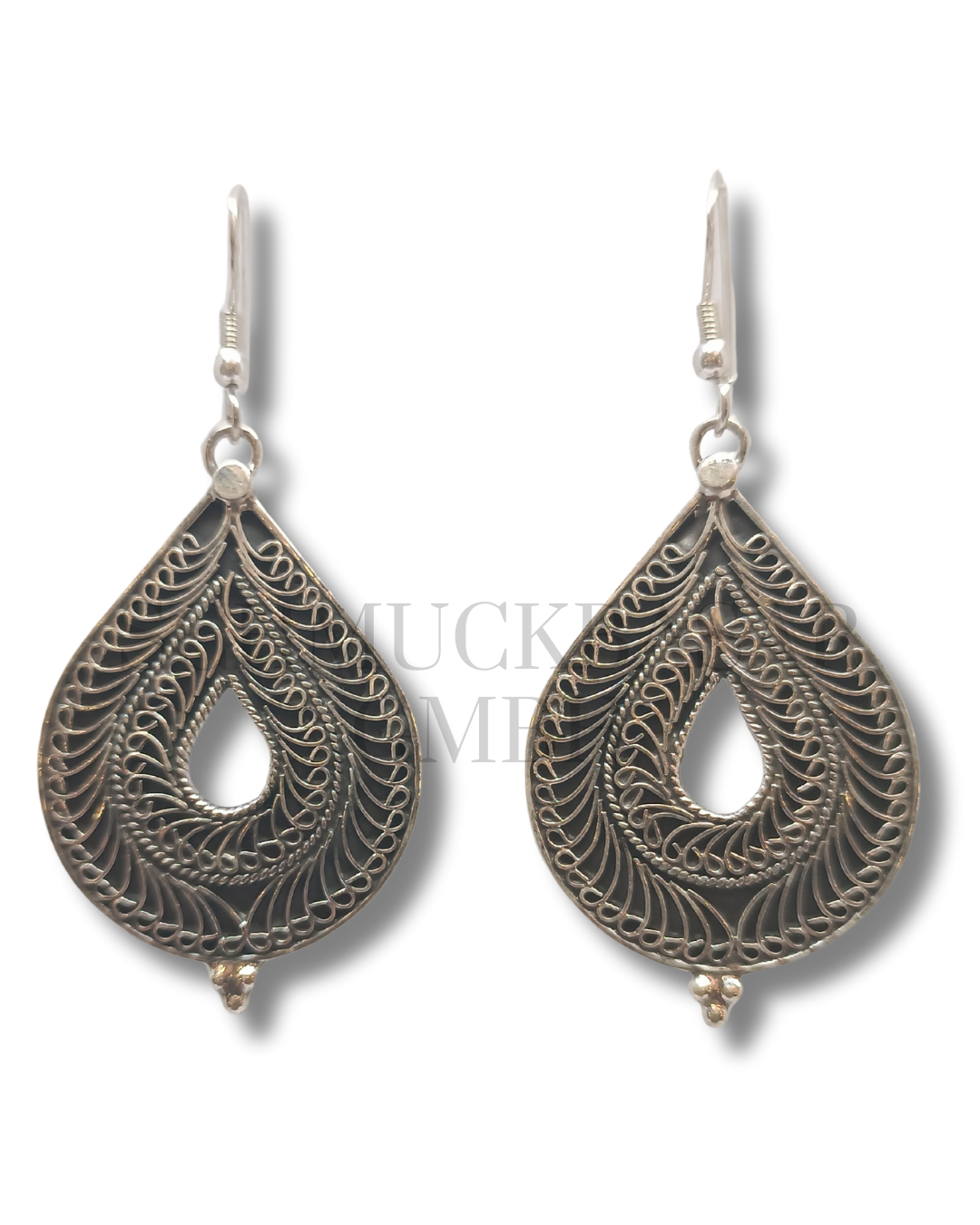 SILVER OXIDISED EARRINGS