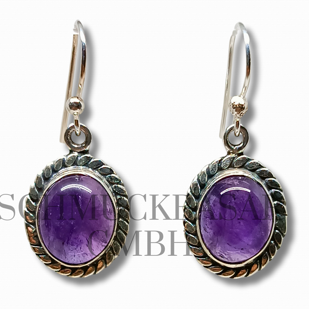SILVER AMETHYST STONE EARRINGS