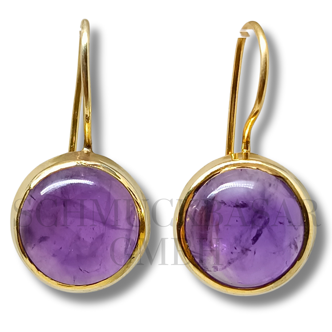 GOLD PLATED AMETHYST STONE EARRINGS