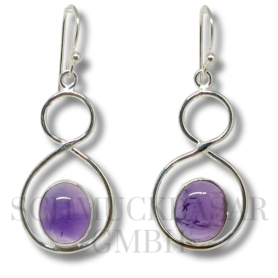 SILVER AMETHYST STONE EARRINGS