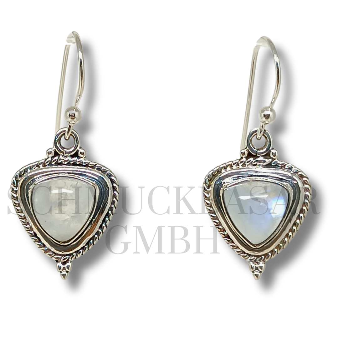 SILVER R.MOONSTONE STONE EARRINGS