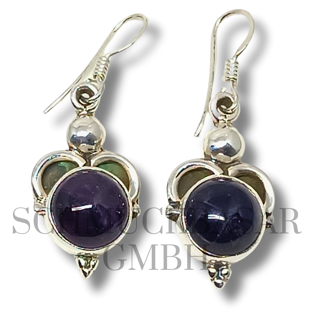 SILVER AMETHYST STONE EARRINGS