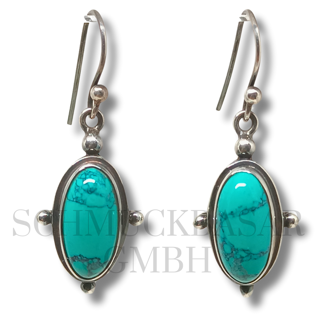 SILVER TURQUOISE STONE EARRINGS