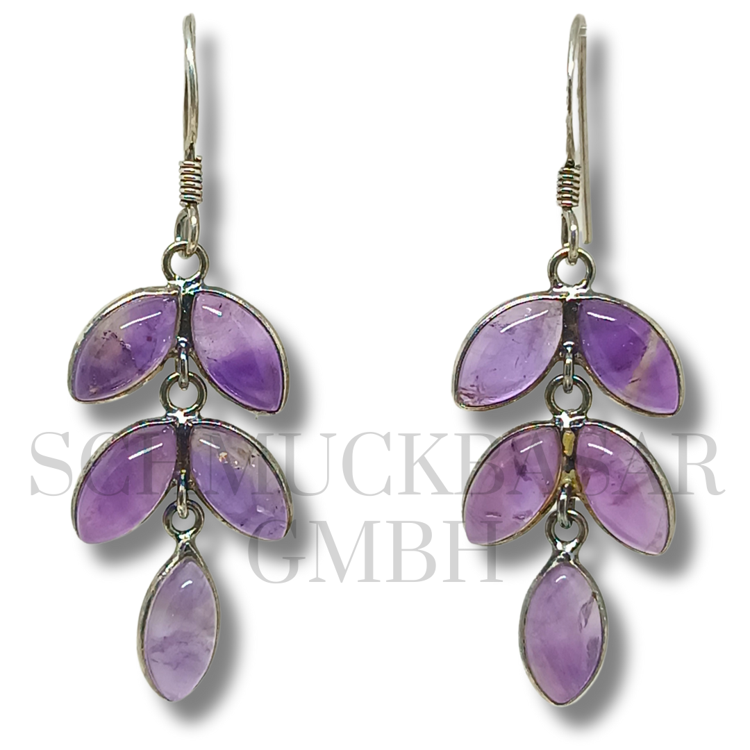 SILVER AMETHYST STONE EARRINGS