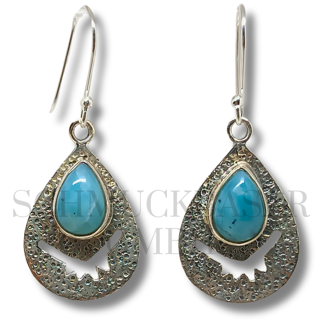 SILVER TURQUOISE STONE EARRINGS