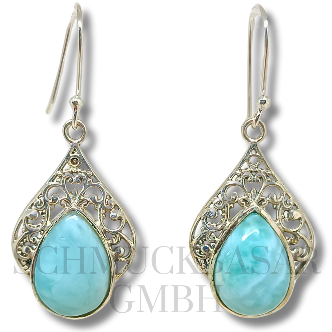 SILVER AMAZONITE STONE EARRINGS