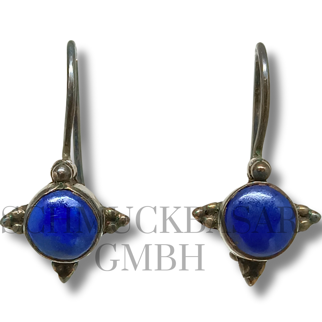 SILVER LAPIS LAZULI STONE EARRINGS