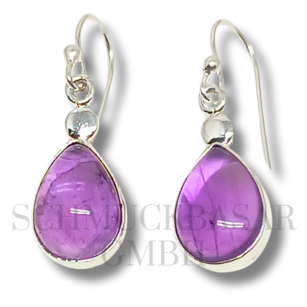 SILVER AMETHYST STONE EARRINGS