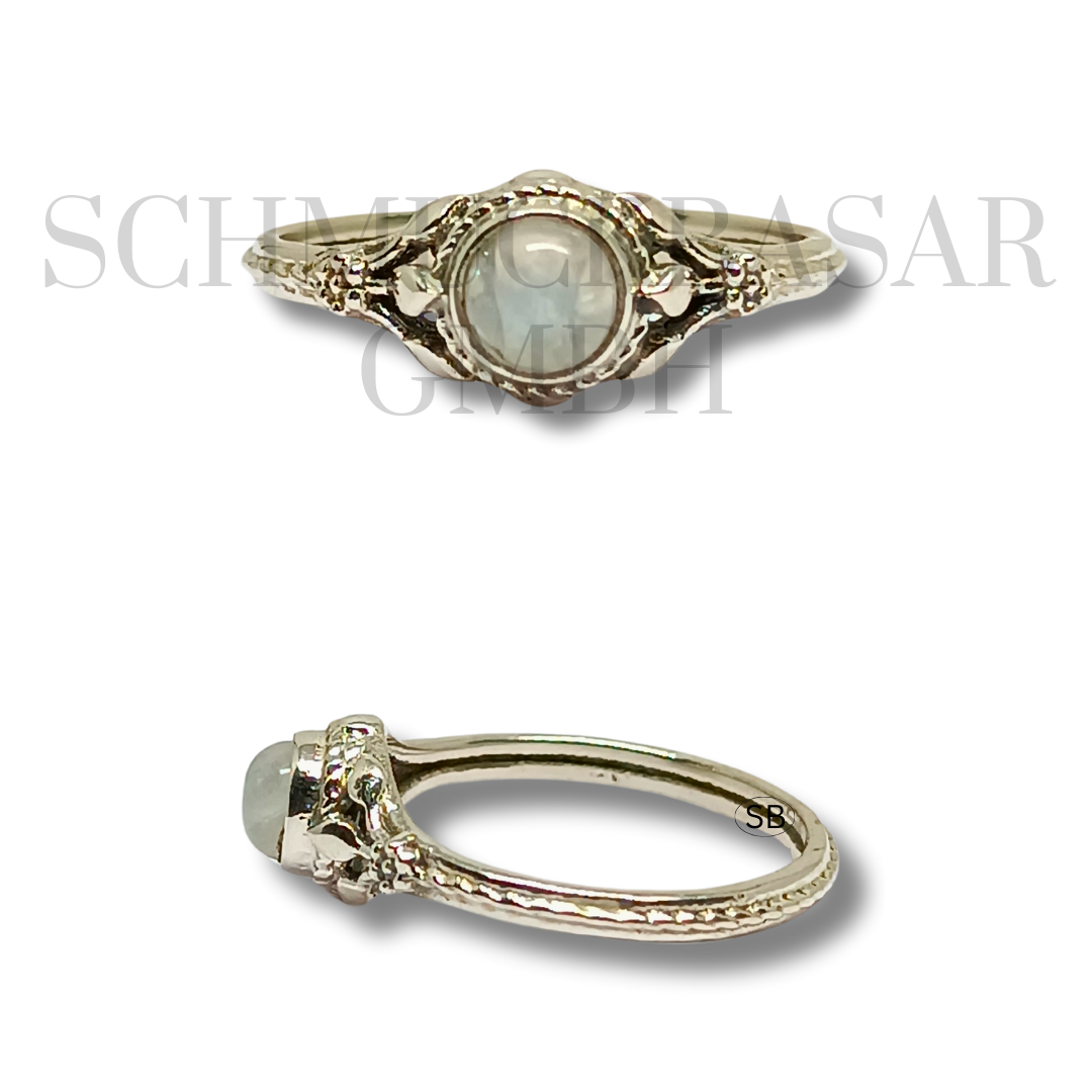 SILVER R.MOONSTONE STONE RINGS