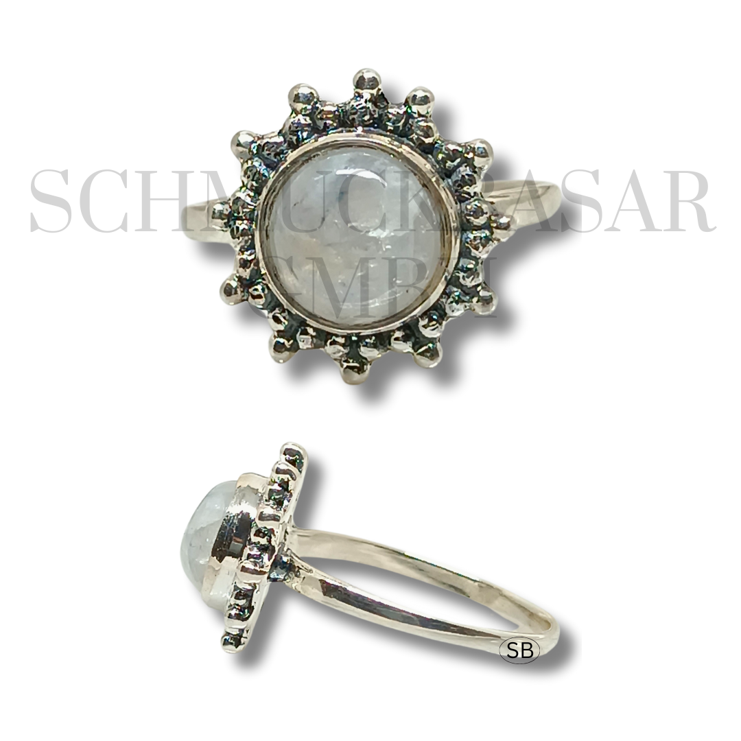 SILVER R.MOONSTONE STONE RINGS
