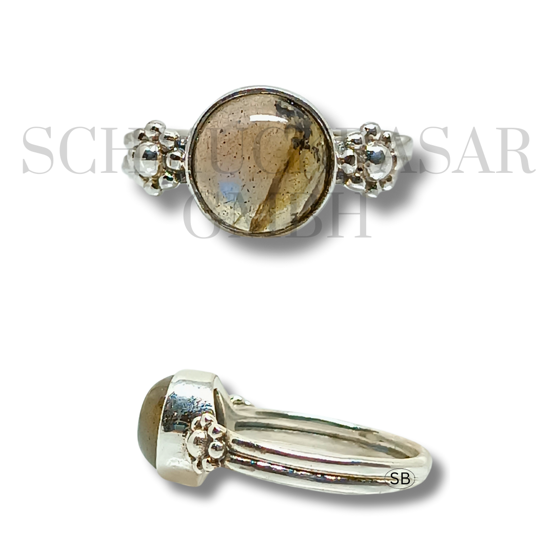 SILVER LABRADORITE STONE RINGS