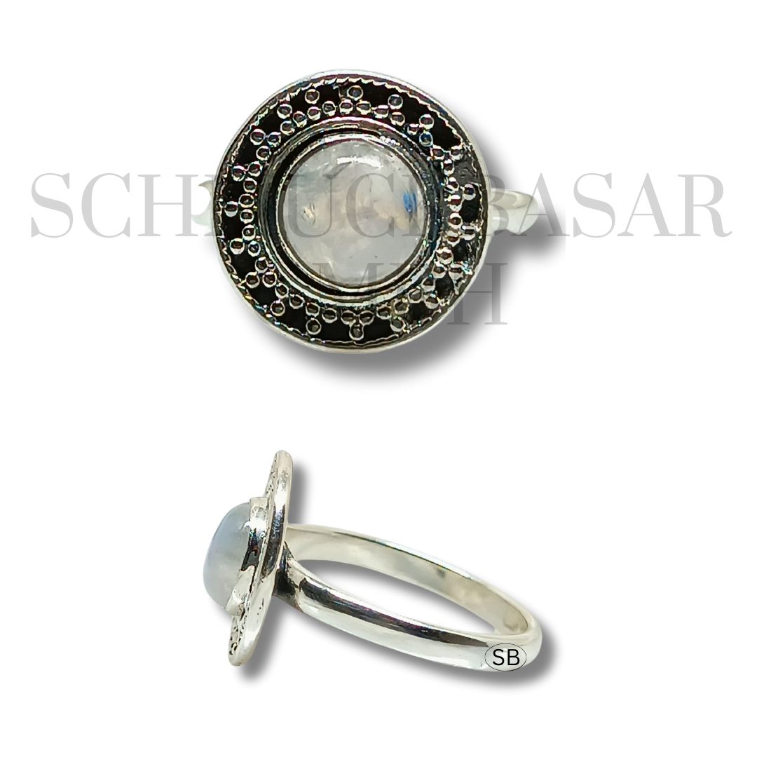 SILVER R.MOONSTONE STONE RINGS