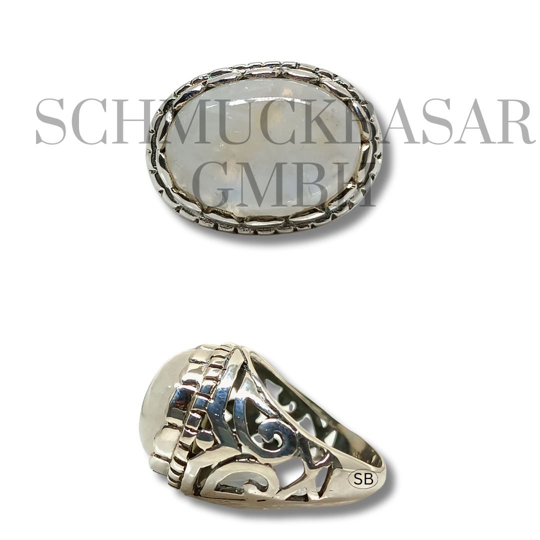 SILVER R.MOONSTONE STONE RINGS