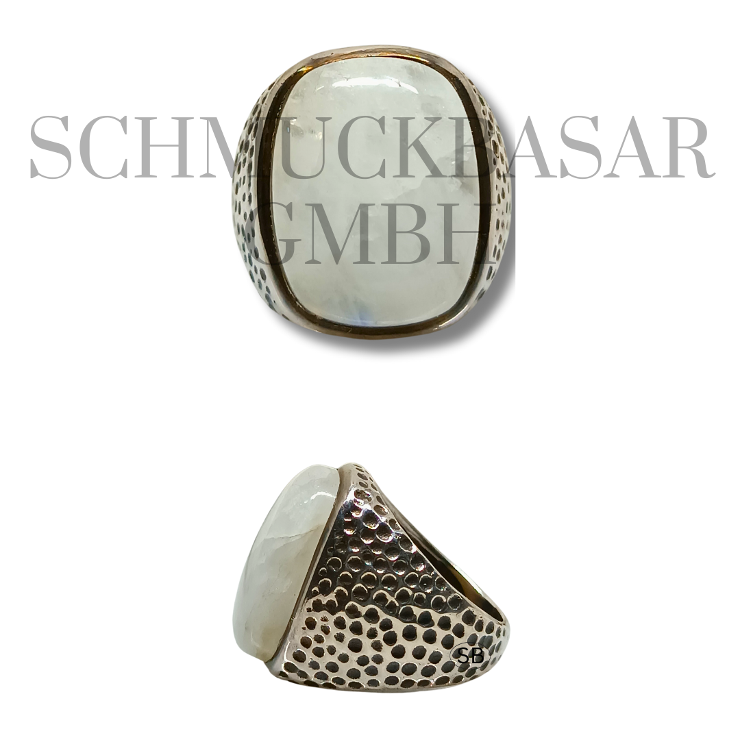 SILVER R.MOONSTONE STONE RINGS