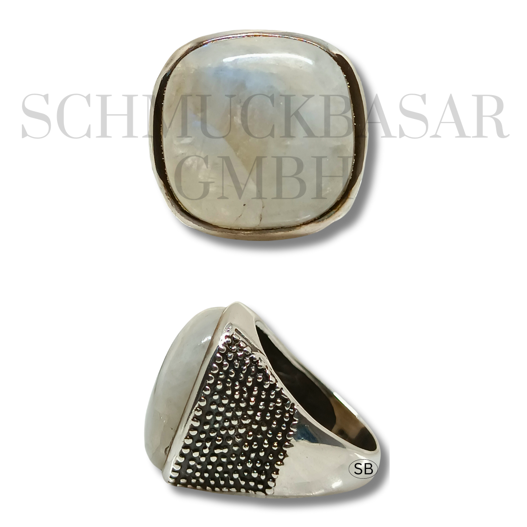 SILVER R.MOONSTONE STONE RINGS