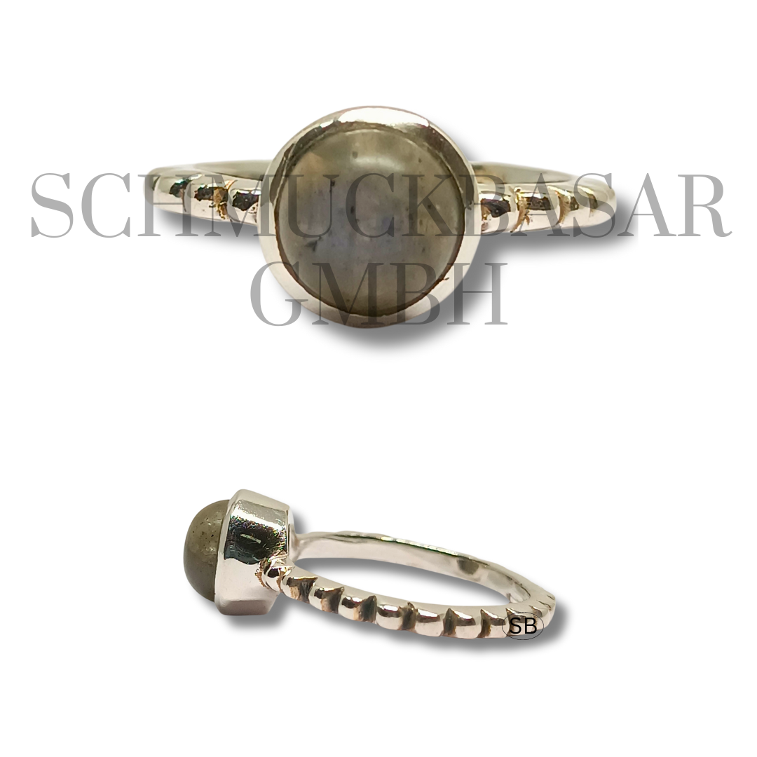 SILVER LABRADORITE STONE RINGS