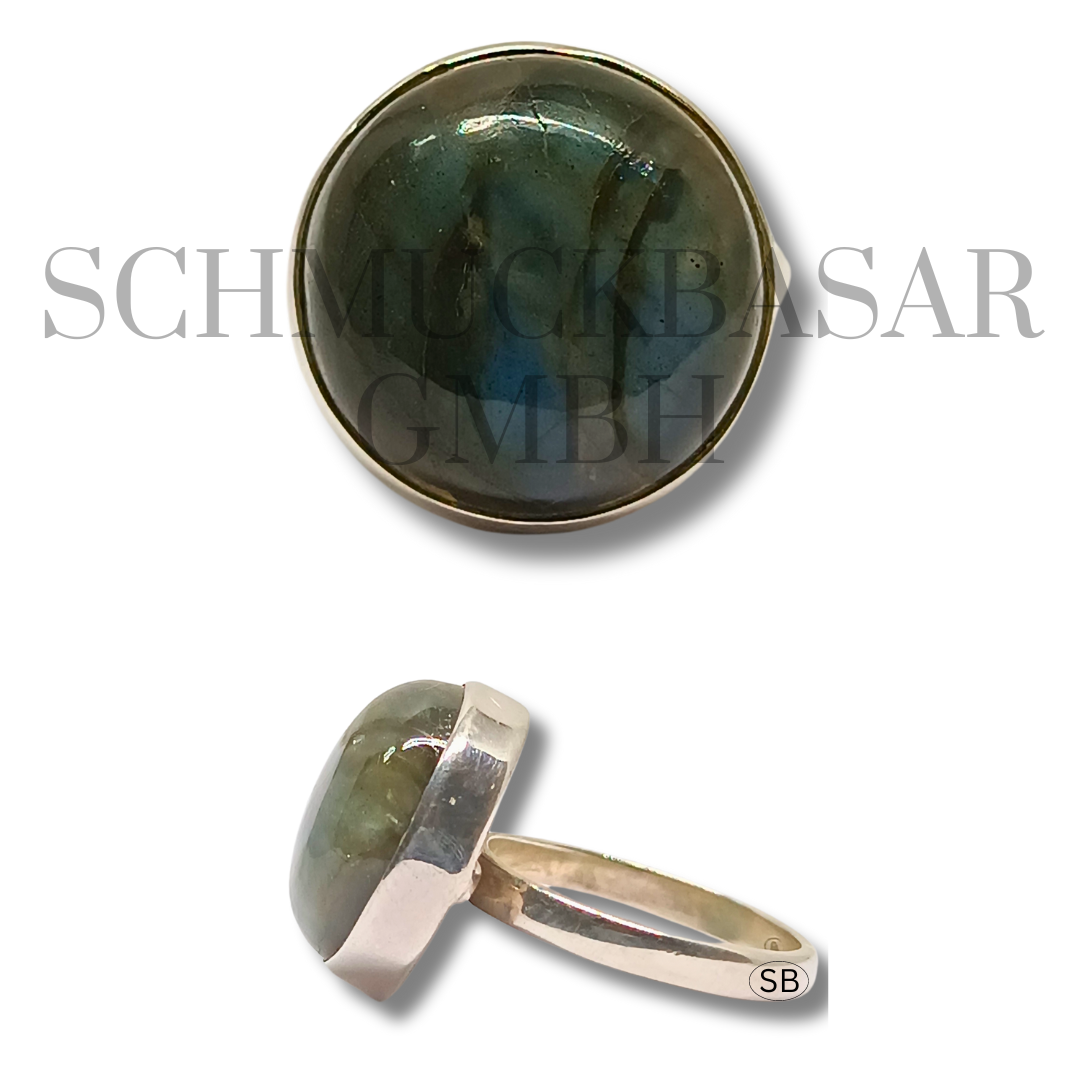 SILVER LABRADORITE STONE RINGS