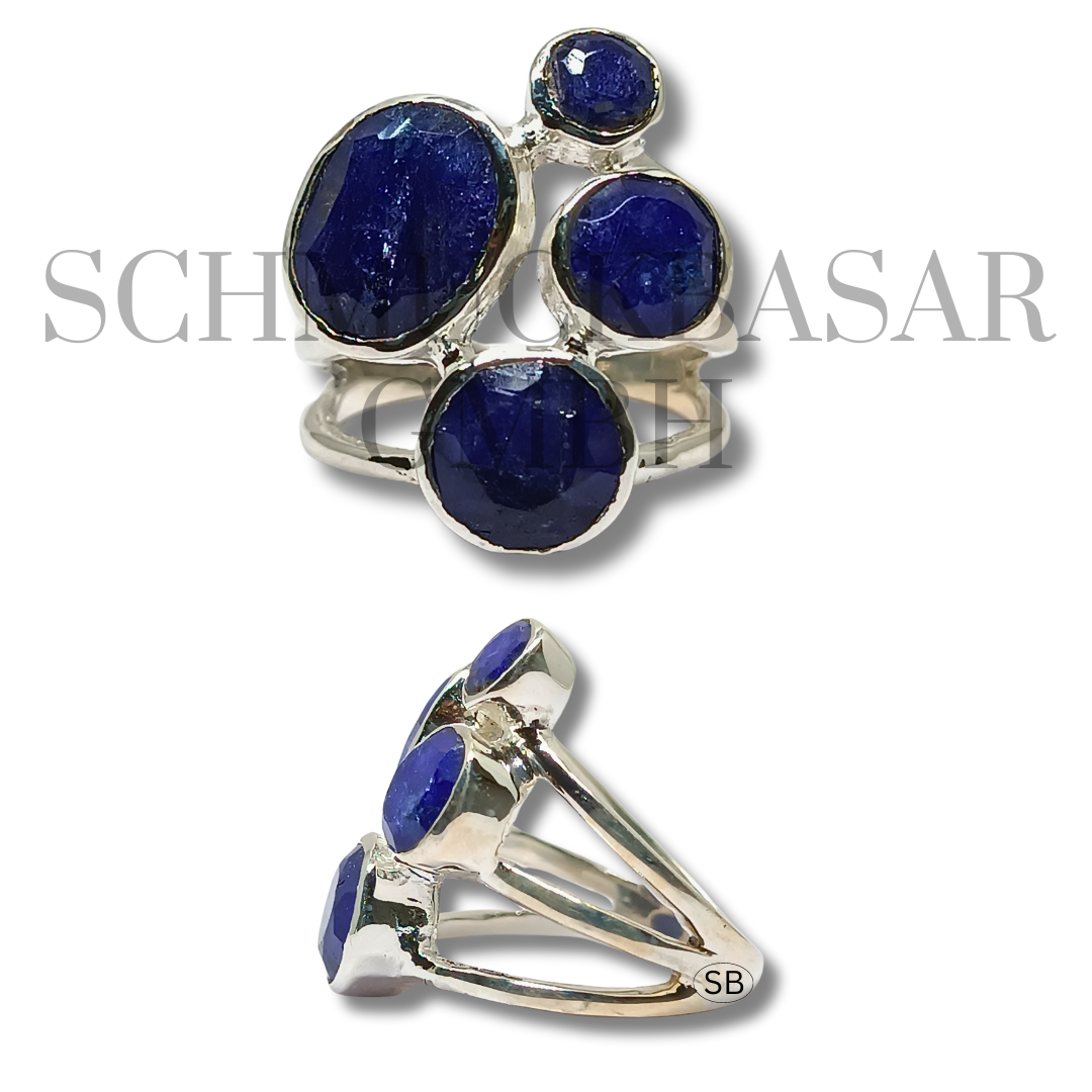 SILVER LAPIS LAZULI STONE RINGS