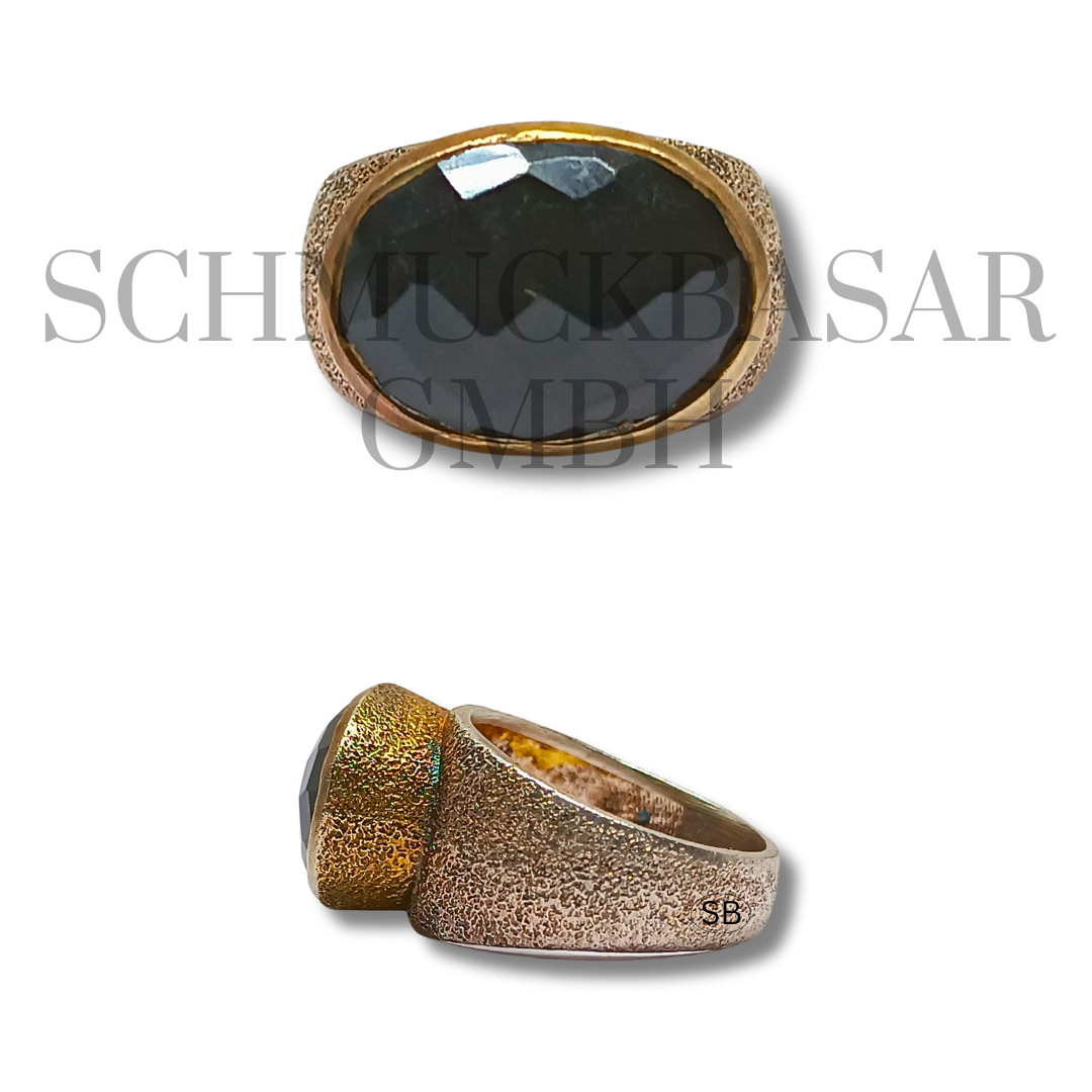 SILVER BLACK ONYX STONE RINGS