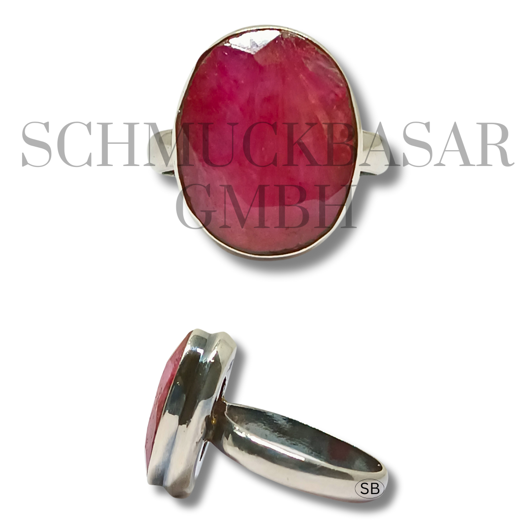 SILVER RUBY STONE RINGS