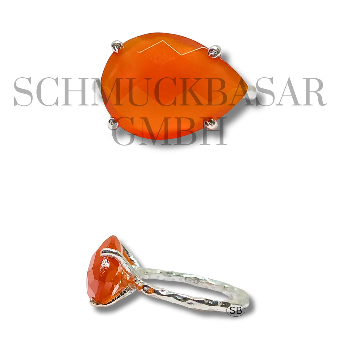 SILVER CARNELIAN STONE RINGS