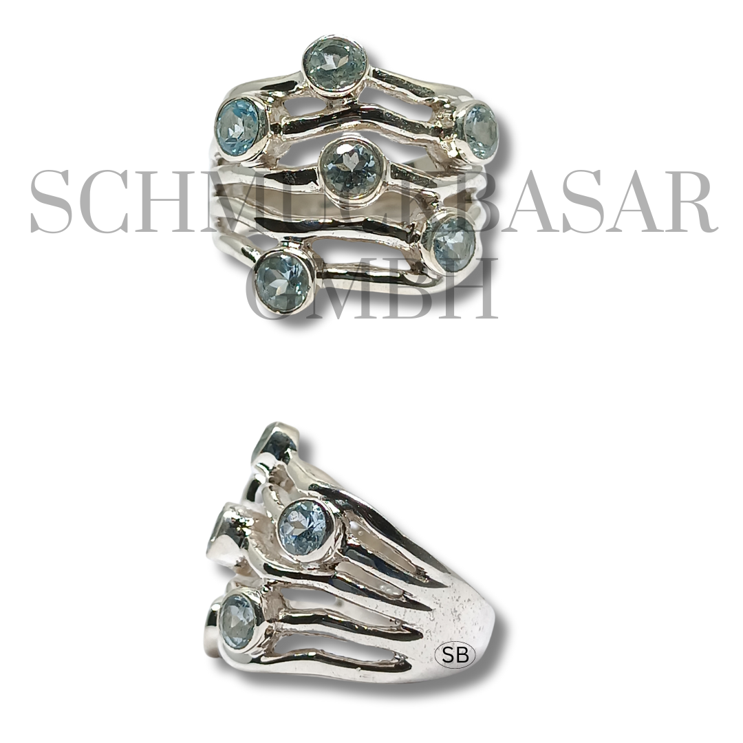 SILVER BLUE TOPAZ STONE RINGS