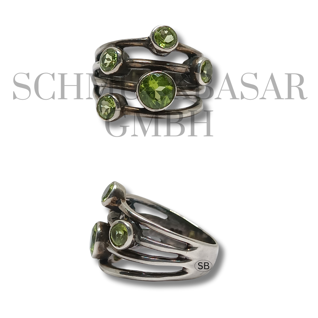 SILVER PERIDOT STONE RINGS