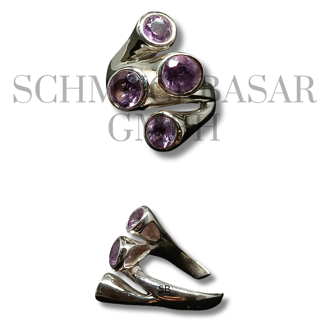 SILVER AMETHYST STONE RINGS