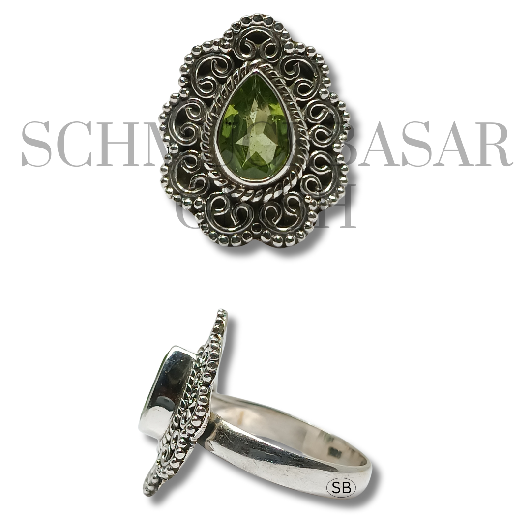 SILVER PERIDOT STONE RINGS