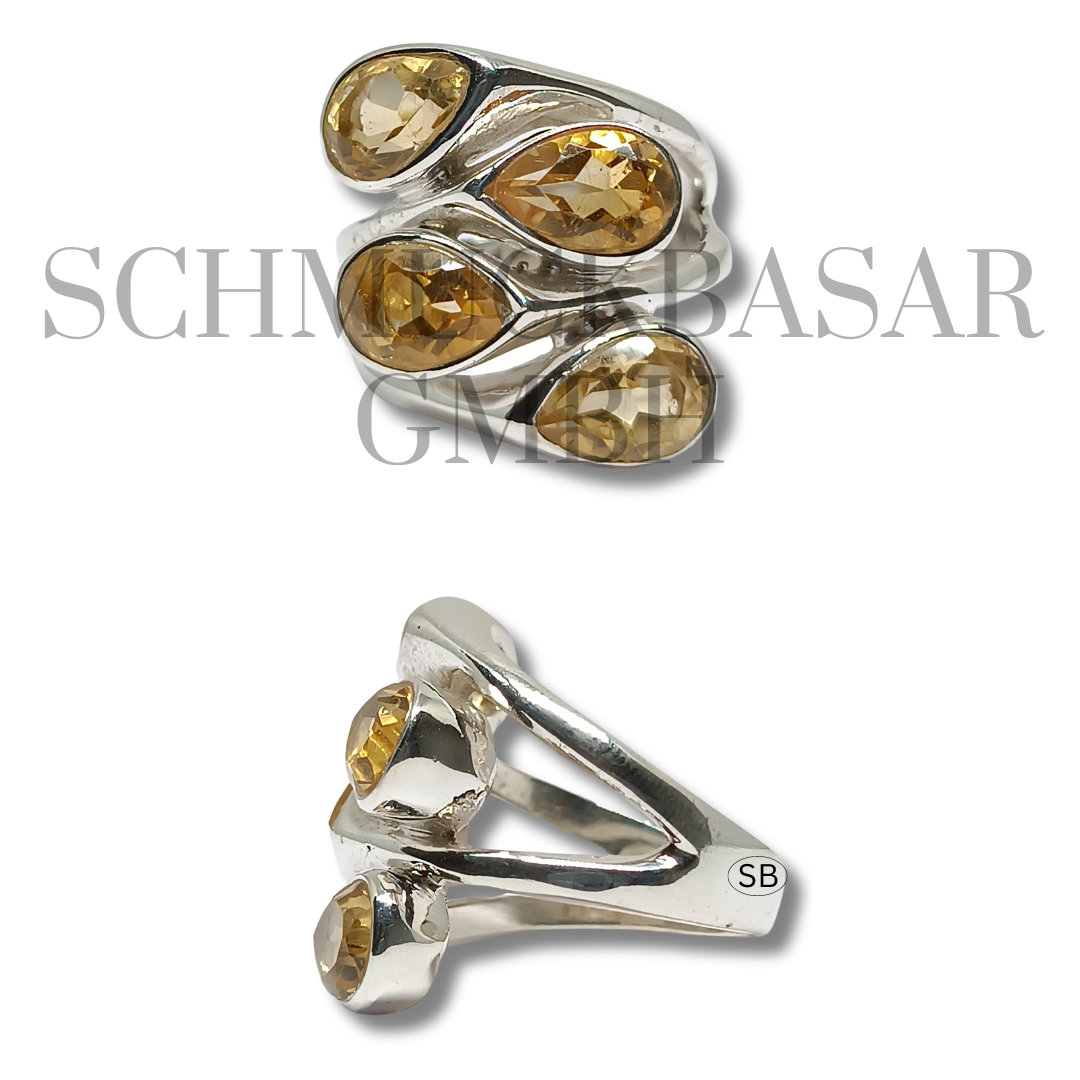 SILVER CITRINE STONE RINGS