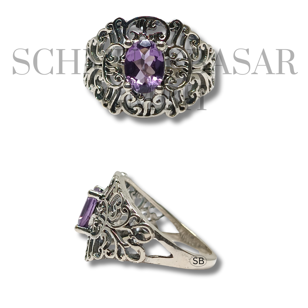 SILVER AMETHYST STONE RINGS