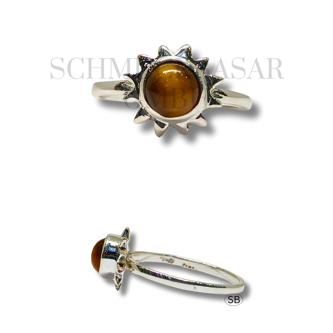 SILVER TIGER EYE STONE RINGS