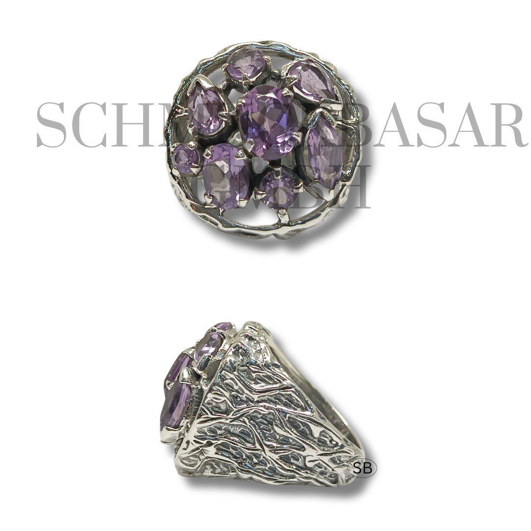 SILVER AMETHYST STONE RINGS
