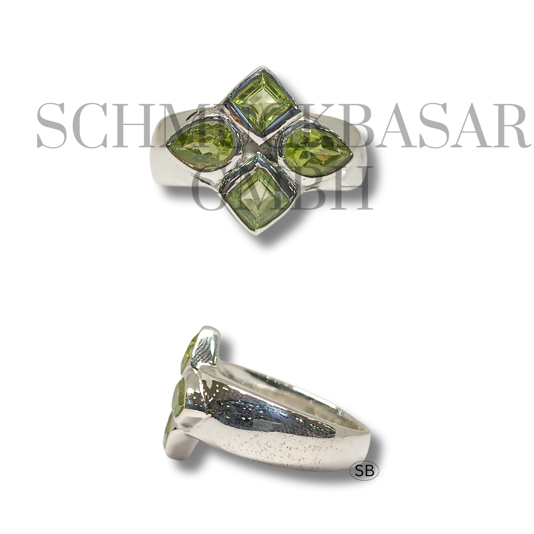 SILVER PERIDOT STONE RINGS
