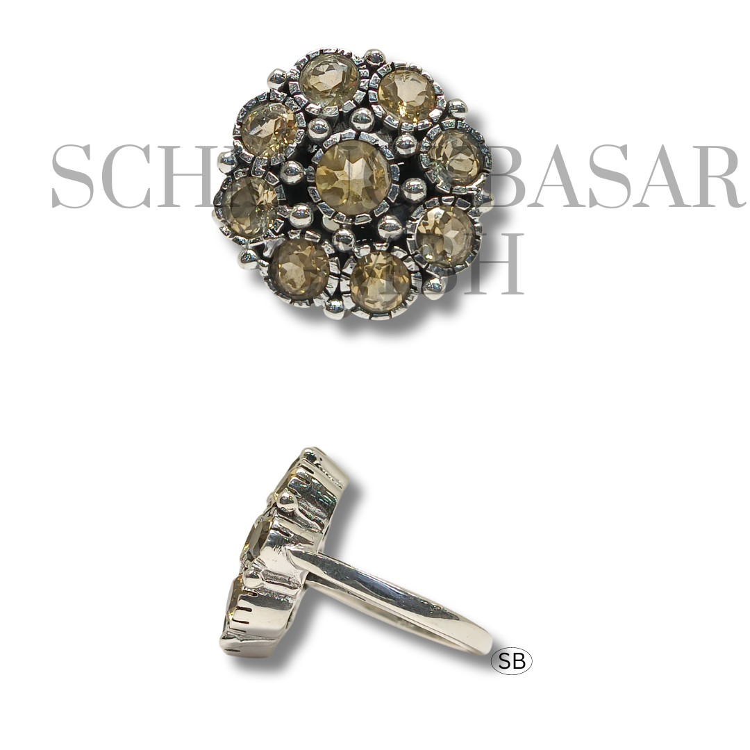 SILVER CITRINE STONE RINGS
