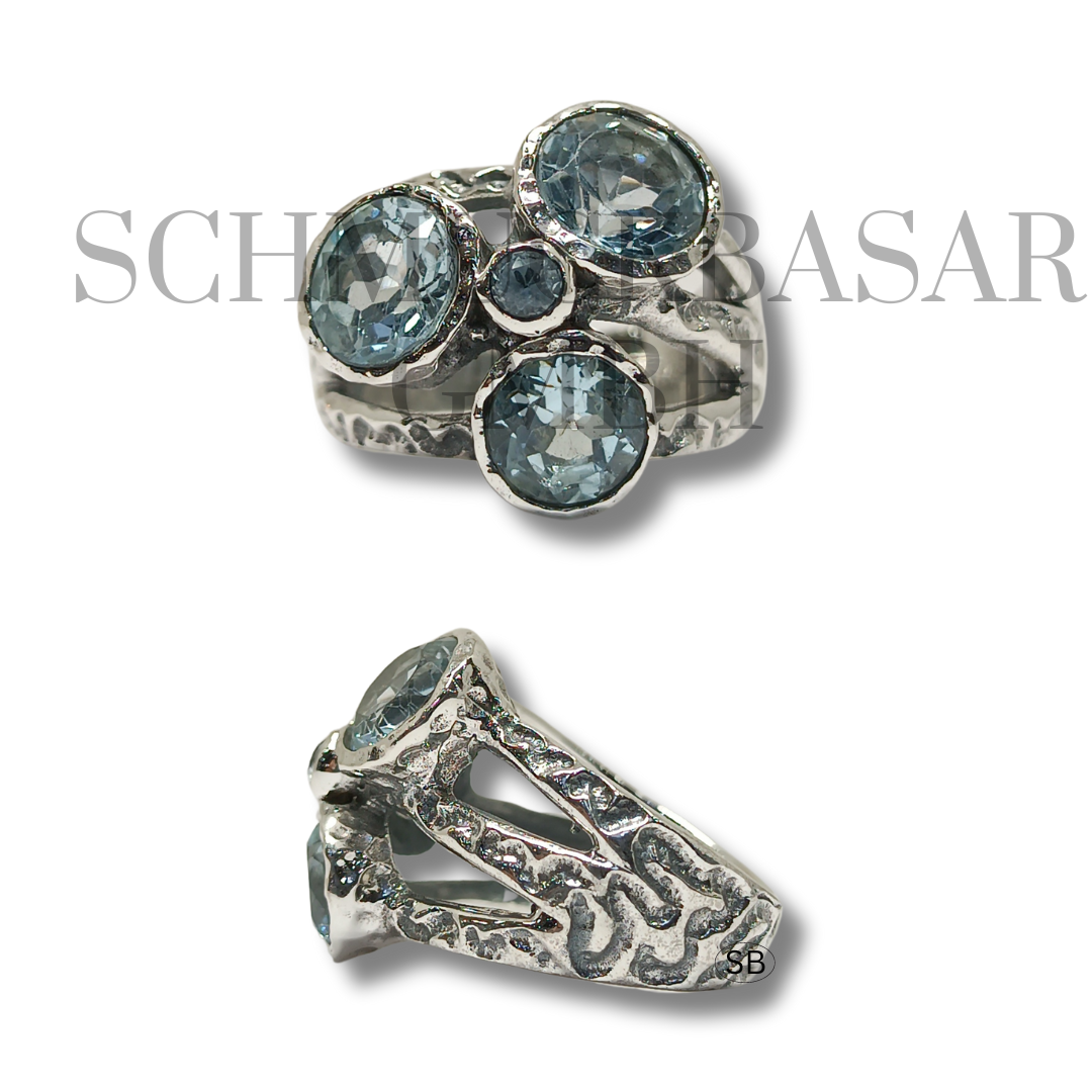 SILVER BLUE TOPAZ STONE RINGS