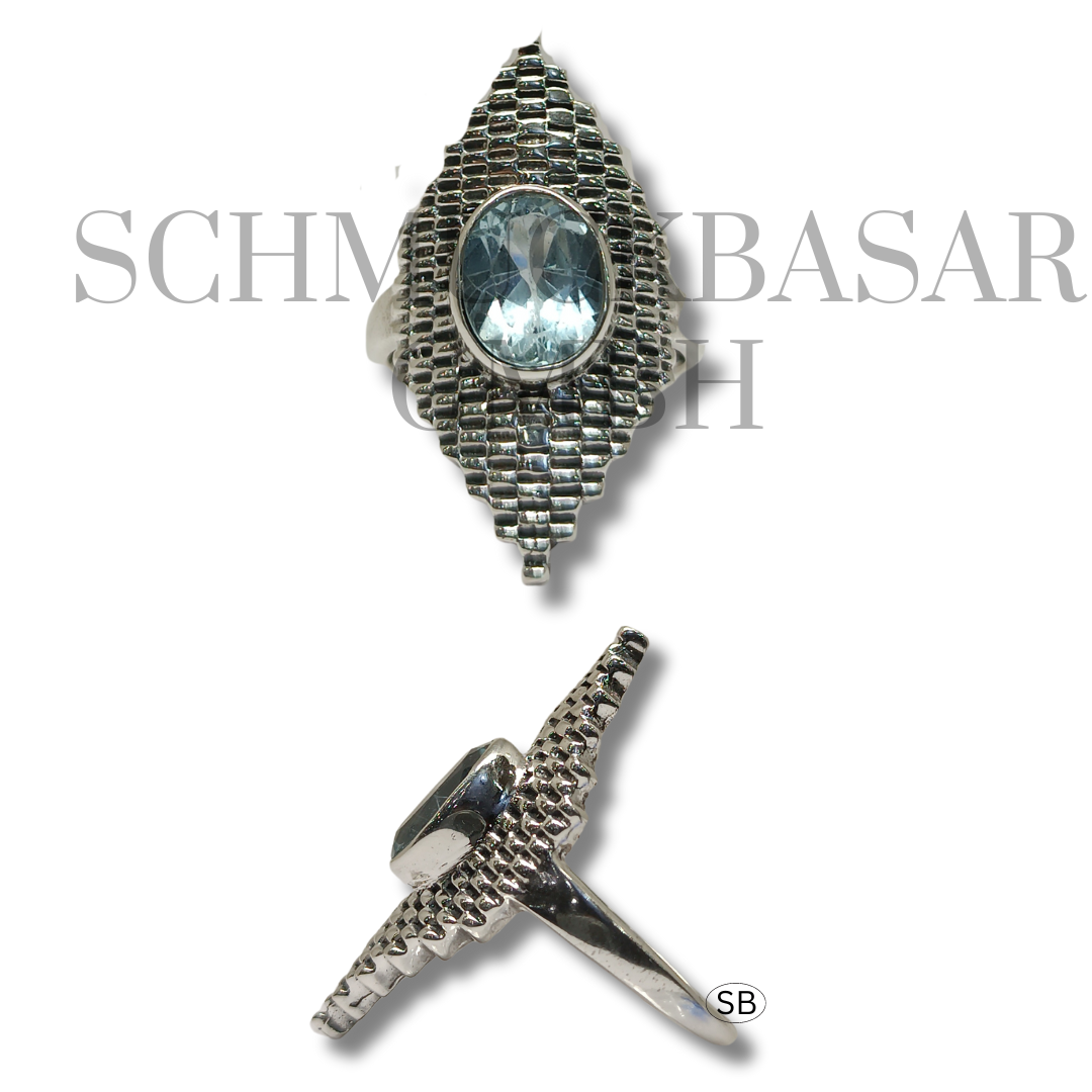 SILVER BLUE TOPAZ STONE RINGS