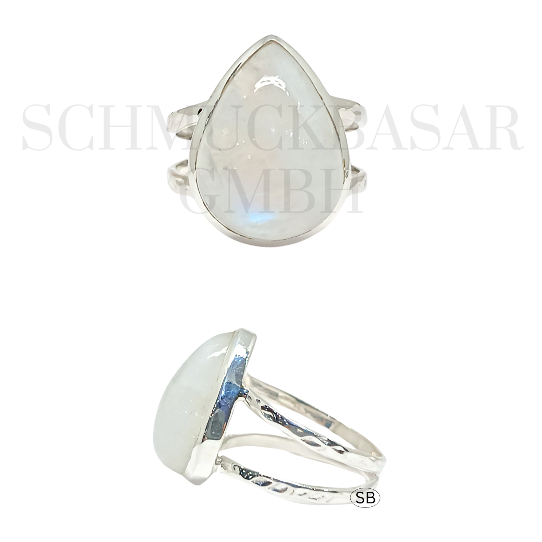 SILVER R.MOONSTONE STONE RINGS