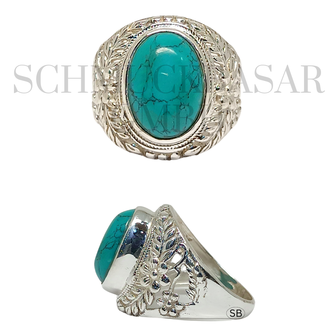SILVER TURQUOISE STONE RINGS