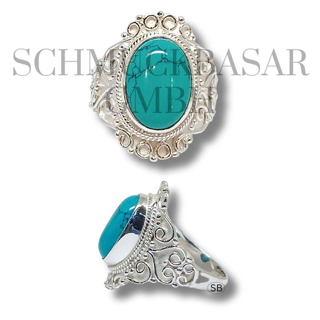 SILVER TURQUOISE STONE RINGS