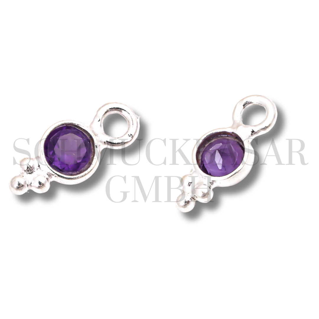 4 MM AMETHYST BEZEL CONNECTOR